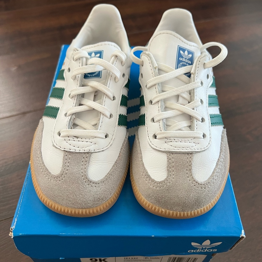 Adidas Samba Toddler 9.5C White and Green